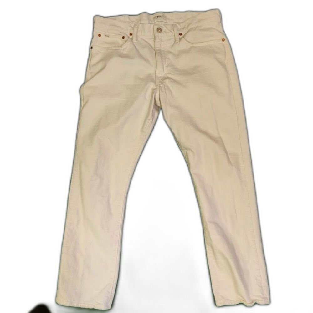 Polo Ralph Lauren white denim jeans "varick slim straight" size 35